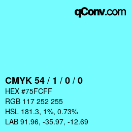 Color code: CMYK 54 / 1 / 0 / 0 | qconv.com