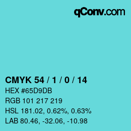 Color code: CMYK 54 / 1 / 0 / 14 | qconv.com