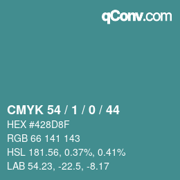 Color code: CMYK 54 / 1 / 0 / 44 | qconv.com