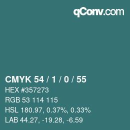 Color code: CMYK 54 / 1 / 0 / 55 | qconv.com