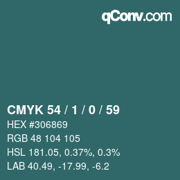 颜色代码: CMYK 54 / 1 / 0 / 59 | qconv.com