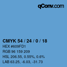 カラーコード: CMYK 54 / 24 / 0 / 18 | qconv.com