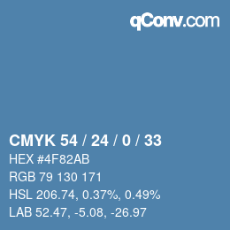 Color code: CMYK 54 / 24 / 0 / 33 | qconv.com