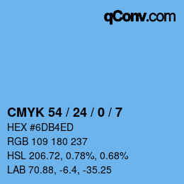 Color code: CMYK 54 / 24 / 0 / 7 | qconv.com