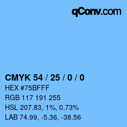 カラーコード: CMYK 54 / 25 / 0 / 0 | qconv.com