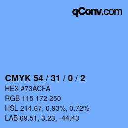 Color code: CMYK 54 / 31 / 0 / 2 | qconv.com