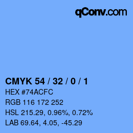 Color code: CMYK 54 / 32 / 0 / 1 | qconv.com