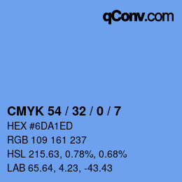 Código de color: CMYK 54 / 32 / 0 / 7 | qconv.com