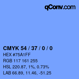 Color code: CMYK 54 / 37 / 0 / 0 | qconv.com