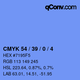 Color code: CMYK 54 / 39 / 0 / 4 | qconv.com