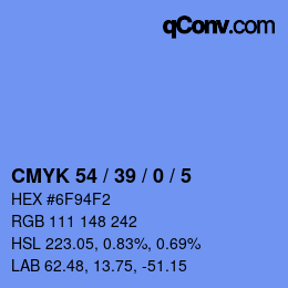 Color code: CMYK 54 / 39 / 0 / 5 | qconv.com