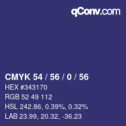 Color code: CMYK 54 / 56 / 0 / 56 | qconv.com