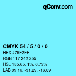 Color code: CMYK 54 / 5 / 0 / 0 | qconv.com