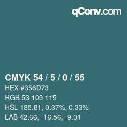カラーコード: CMYK 54 / 5 / 0 / 55 | qconv.com