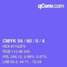 Color code: CMYK 54 / 60 / 0 / 4 | qconv.com