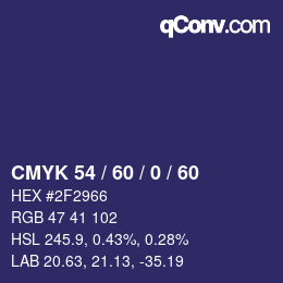 カラーコード: CMYK 54 / 60 / 0 / 60 | qconv.com