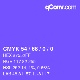 Color code: CMYK 54 / 68 / 0 / 0 | qconv.com