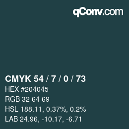 Código de color: CMYK 54 / 7 / 0 / 73 | qconv.com