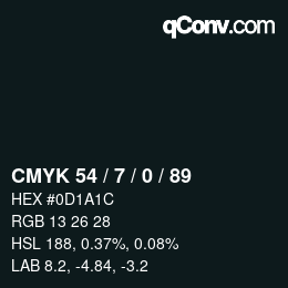 Color code: CMYK 54 / 7 / 0 / 89 | qconv.com