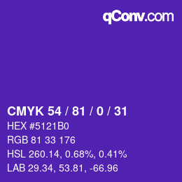 Color code: CMYK 54 / 81 / 0 / 31 | qconv.com