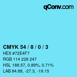 Color code: CMYK 54 / 8 / 0 / 3 | qconv.com