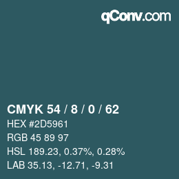 颜色代码: CMYK 54 / 8 / 0 / 62 | qconv.com