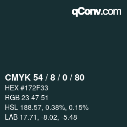 Color code: CMYK 54 / 8 / 0 / 80 | qconv.com