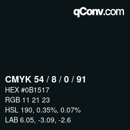 Código de color: CMYK 54 / 8 / 0 / 91 | qconv.com
