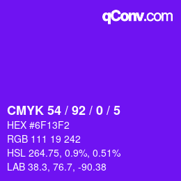 カラーコード: CMYK 54 / 92 / 0 / 5 | qconv.com