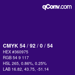 カラーコード: CMYK 54 / 92 / 0 / 54 | qconv.com