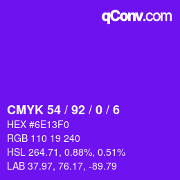 カラーコード: CMYK 54 / 92 / 0 / 6 | qconv.com
