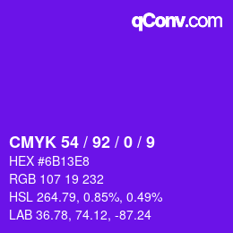 カラーコード: CMYK 54 / 92 / 0 / 9 | qconv.com