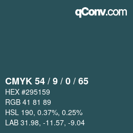 Color code: CMYK 54 / 9 / 0 / 65 | qconv.com