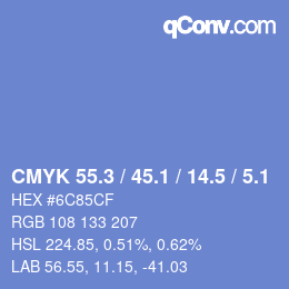 Color code: CMYK 55.3 / 45.1 / 14.5 / 5.1 | qconv.com