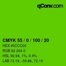 Color code: CMYK 55 / 0 / 100 / 20 | qconv.com