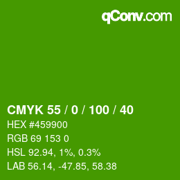 Color code: CMYK 55 / 0 / 100 / 40 | qconv.com