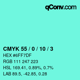 Color code: CMYK 55 / 0 / 10 / 3 | qconv.com
