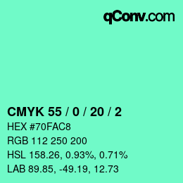 Color code: CMYK 55 / 0 / 20 / 2 | qconv.com