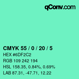 Color code: CMYK 55 / 0 / 20 / 5 | qconv.com