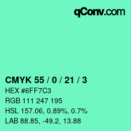 Color code: CMYK 55 / 0 / 21 / 3 | qconv.com