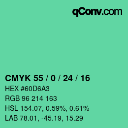 Color code: CMYK 55 / 0 / 24 / 16 | qconv.com