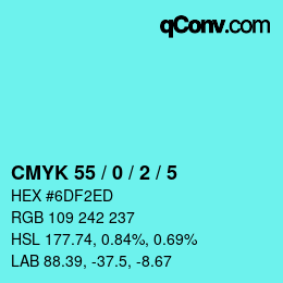 Color code: CMYK 55 / 0 / 2 / 5 | qconv.com