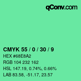 Color code: CMYK 55 / 0 / 30 / 9 | qconv.com