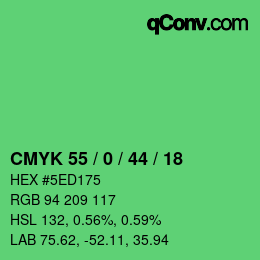 Color code: CMYK 55 / 0 / 44 / 18 | qconv.com