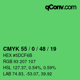 Color code: CMYK 55 / 0 / 48 / 19 | qconv.com