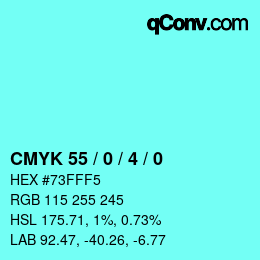 Color code: CMYK 55 / 0 / 4 / 0 | qconv.com