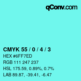 Color code: CMYK 55 / 0 / 4 / 3 | qconv.com
