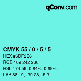 Color code: CMYK 55 / 0 / 5 / 5 | qconv.com