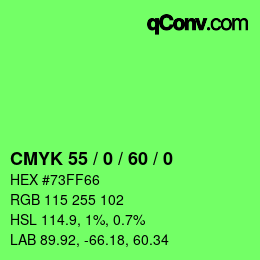 Color code: CMYK 55 / 0 / 60 / 0 | qconv.com