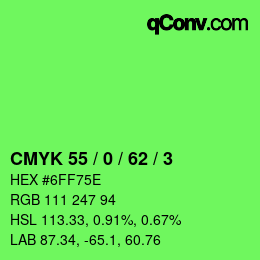 Color code: CMYK 55 / 0 / 62 / 3 | qconv.com
